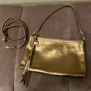 HOBO aged gold bronze metallic leather purse